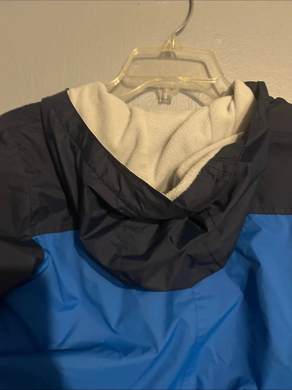 Columbia Kids Blue and Black Hooded Rain Jacket
